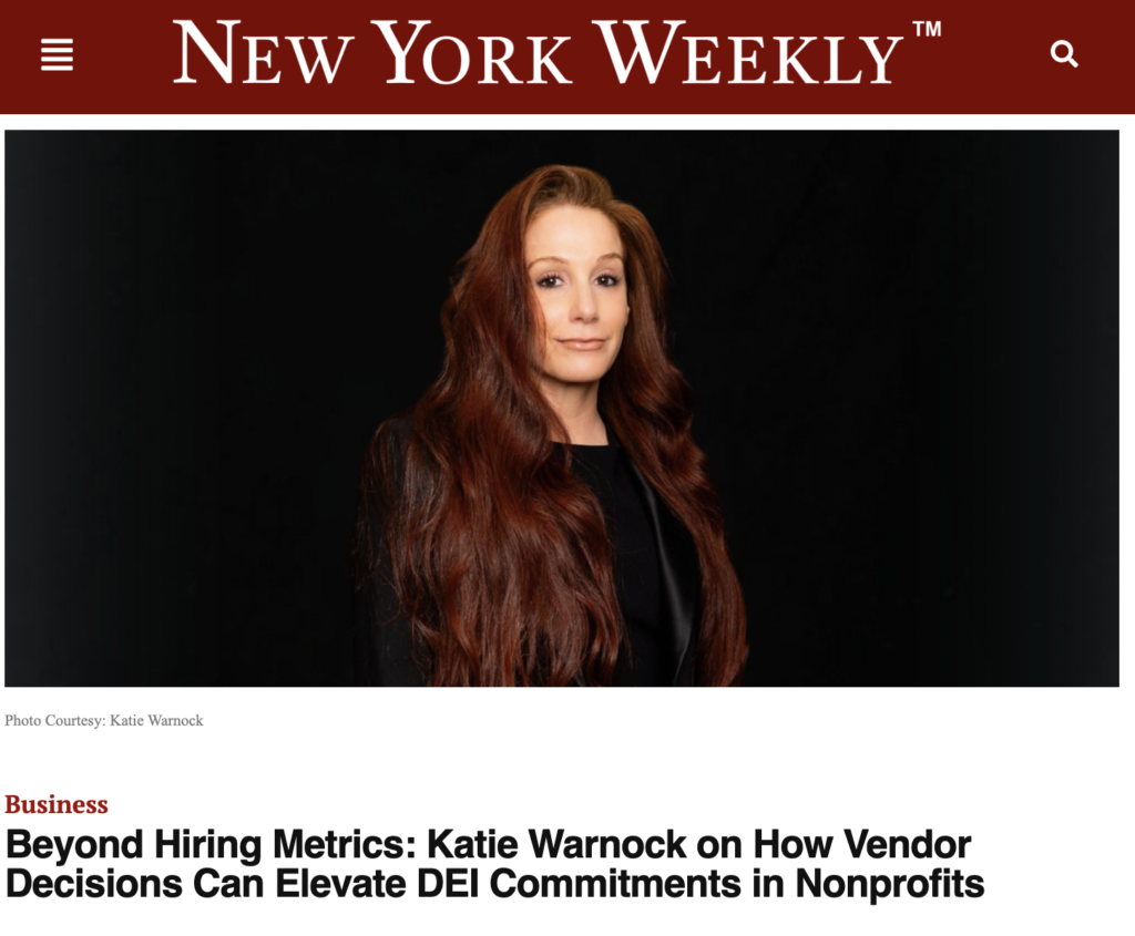 Headshot of katie with article on DEI